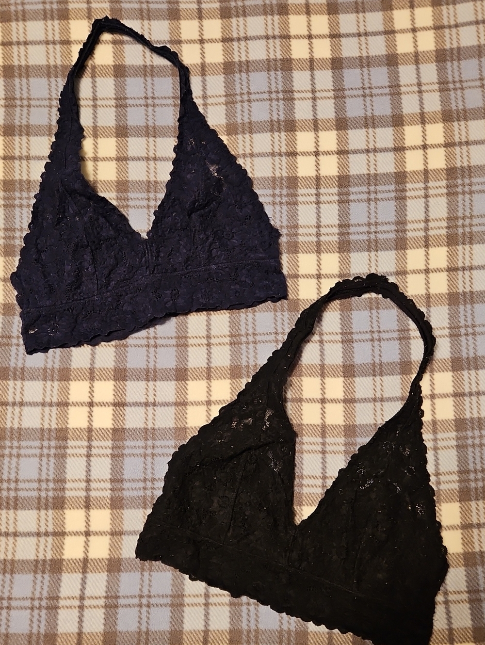 aerie Lace Bralettes in Navy and Black